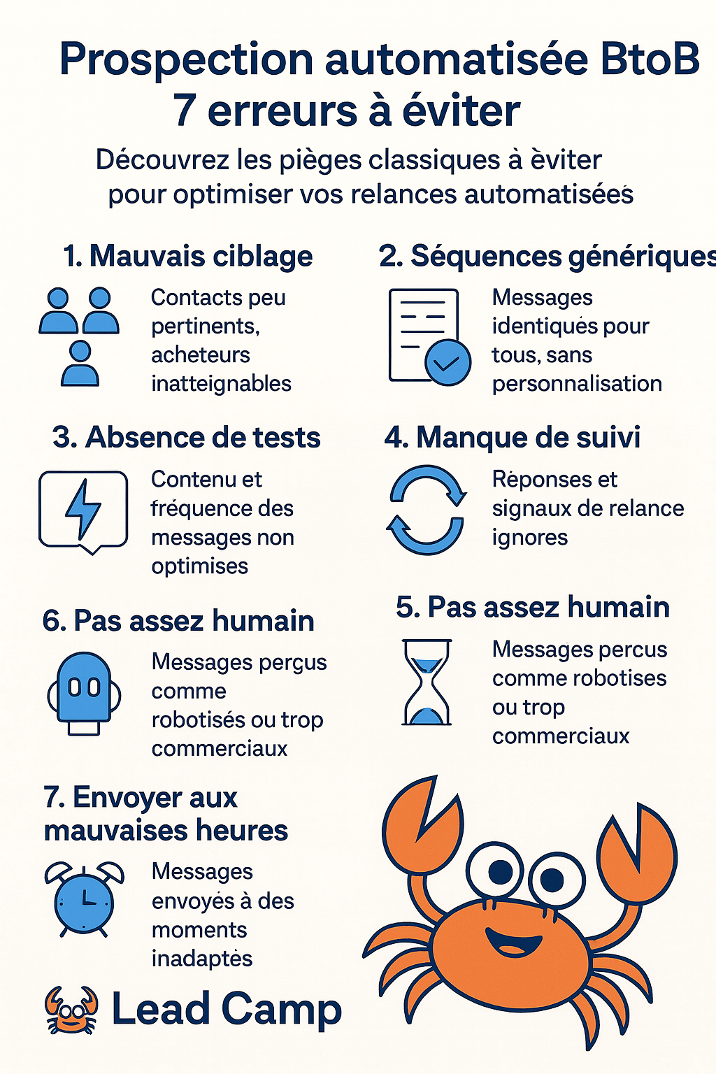 Prospection automatisée BtoB : 7 erreurs à éviter pour réussir vos campagnes
