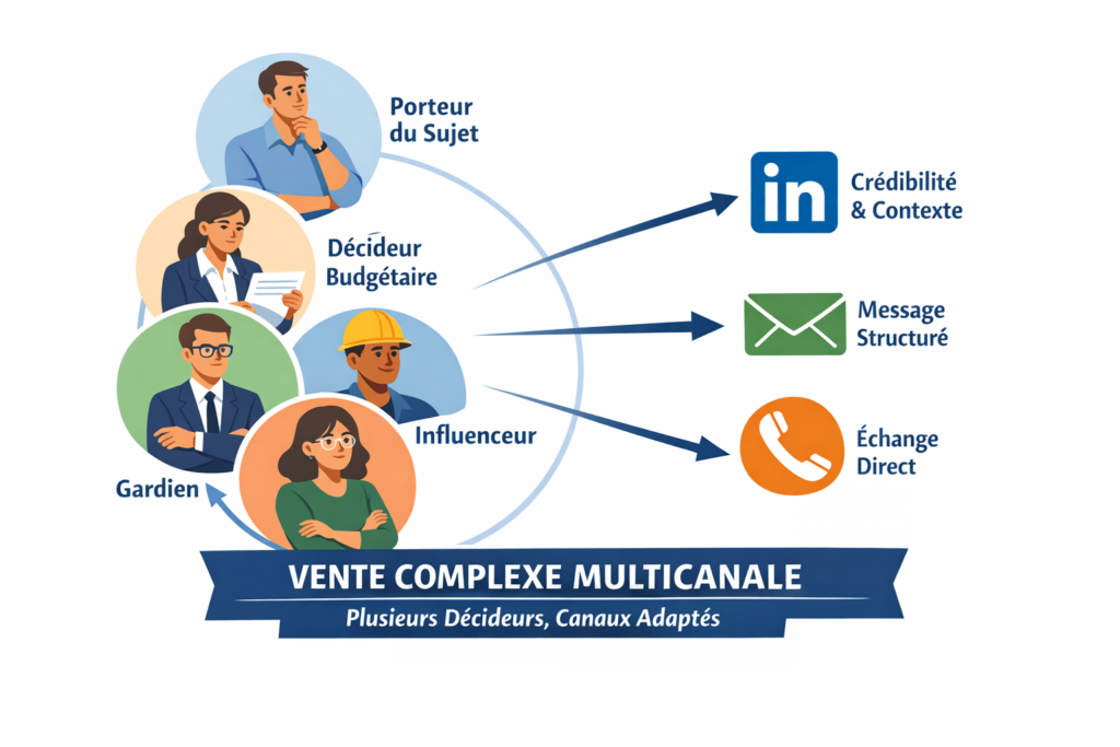 Image Vente complexe multicanale  ( prospection multicanale B2B)